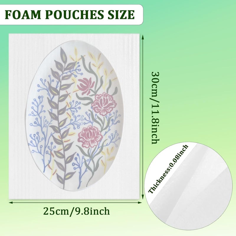 ALISWAT 50Pack Foam Pouches 8x16 inch, Cushion Foam Wrap Pouches for Safeguarding Mugs,Cups,Glasses,China and Dishes - Bubble Bags Wrap Pouches Packing Supplies for Moving and Storage - Image 2